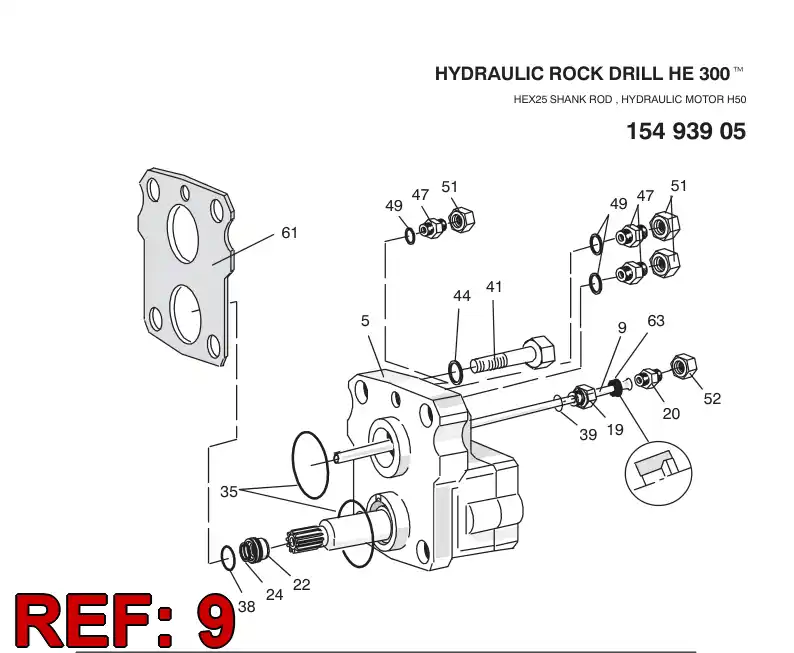 15210388 152 103 88 FLUSHING PIPE - Sandvik Technical Drawing