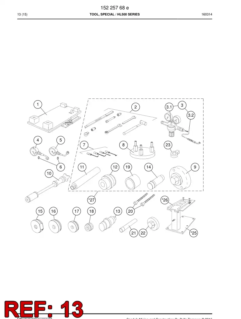 15224908a 152 249 08a HANDLE - Sandvik Technical Drawing