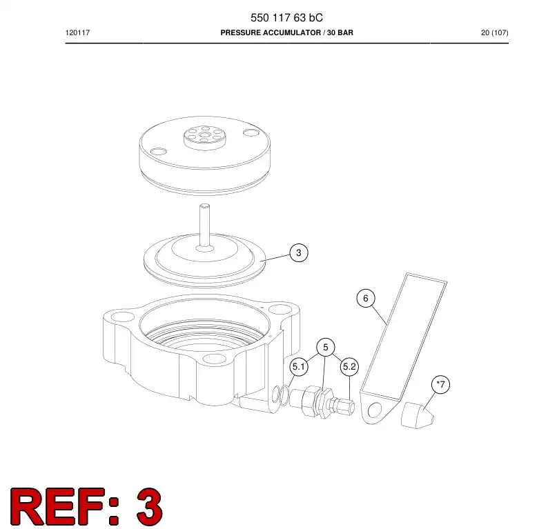 15225488a 152 254 88a Diaphragm - Sandvik Technical Drawing