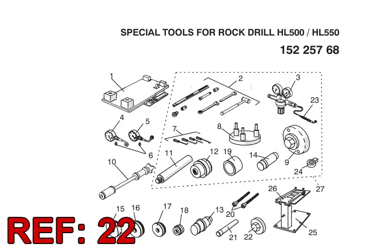 15226238 152 262 38 Socket wrench - Sandvik Technical Drawing