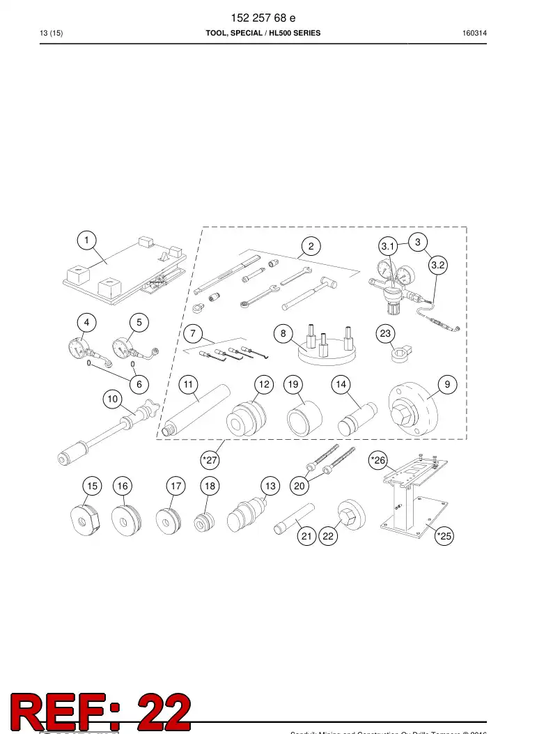 15226238a 152 262 38a Wrench, Socket - Sandvik Technical Drawing