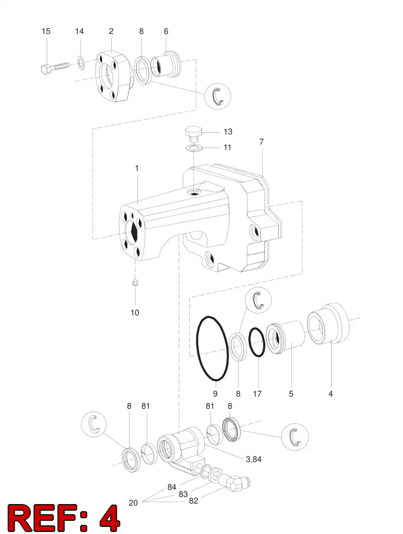15234111 152 341 11 FLUSHING DEVICE ASSY - Sandvik Technical Drawing