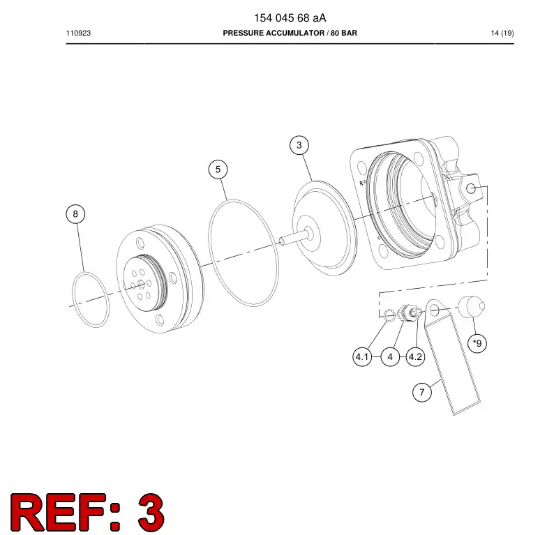 15235798a 152 357 98a Diaphragm - Sandvik Technical Drawing