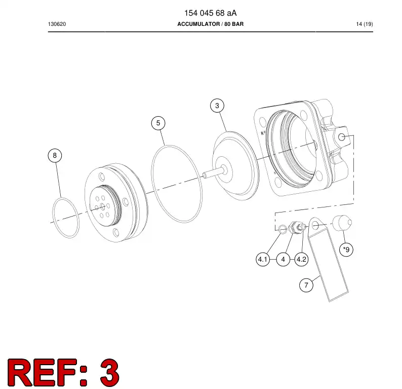 15235798f 152 357 98f Diaphragm - Sandvik Technical Drawing