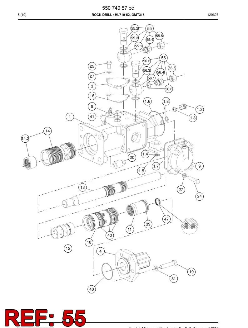 15237558a 152 375 58a Adapter, Banjo - Sandvik Technical Drawing