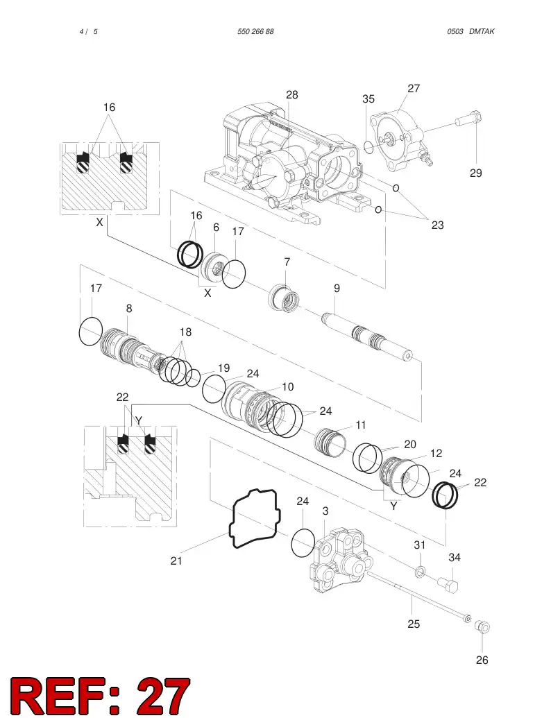 15237688 152 376 88 PRESSURE ACCUMULATOR H.P. - Sandvik Technical Drawing