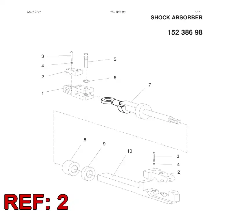 15238438 152 384 38 LOCKING PIECE - Sandvik Technical Drawing