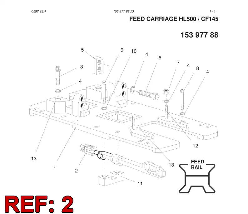 15238698 152 386 98 SHOCK ABSORBER ASSY - Sandvik Technical Drawing