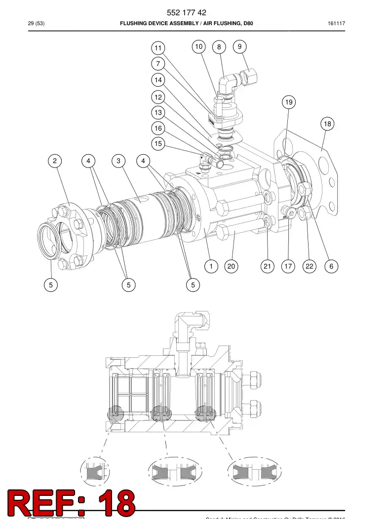 15245028b 152 450 28b Plate, Gasket - Sandvik Technical Drawing
