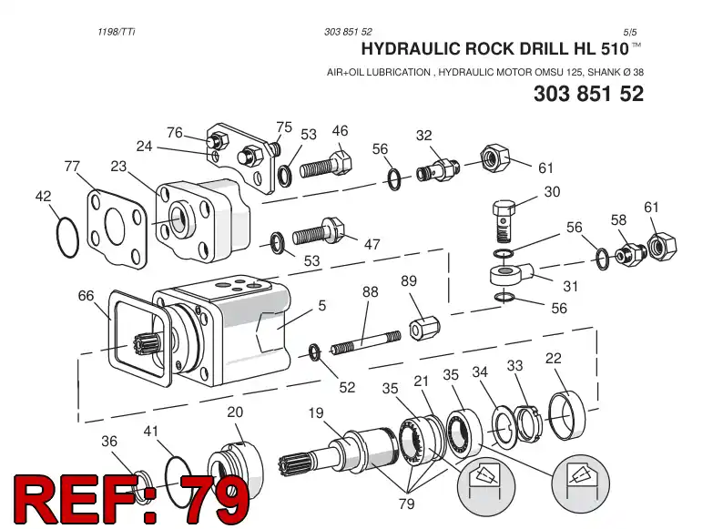 15246038 152 460 38 Bearing assembly - Sandvik Technical Drawing
