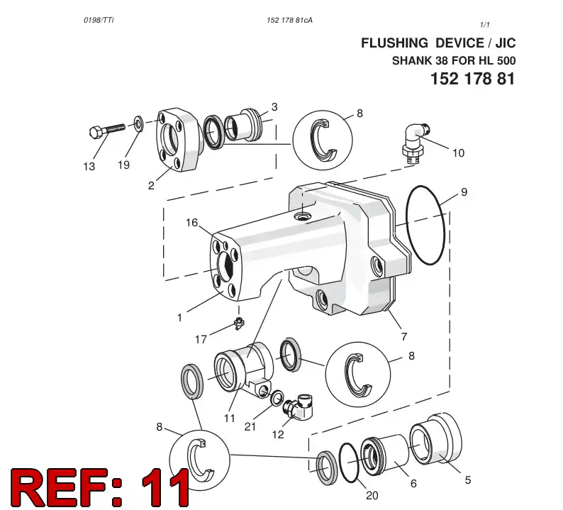 15247208 152 472 08 COMPARTIMENTO, SEAL - Sandvik Technical Drawing