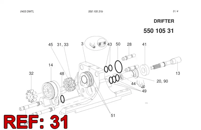 15251148 152 511 48 STABILIZER PISTON - Sandvik Technical Drawing