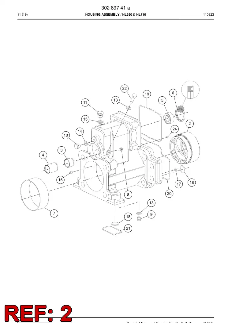 15252158a 152 521 58a Bushing, Bearing - Sandvik Technical Drawing