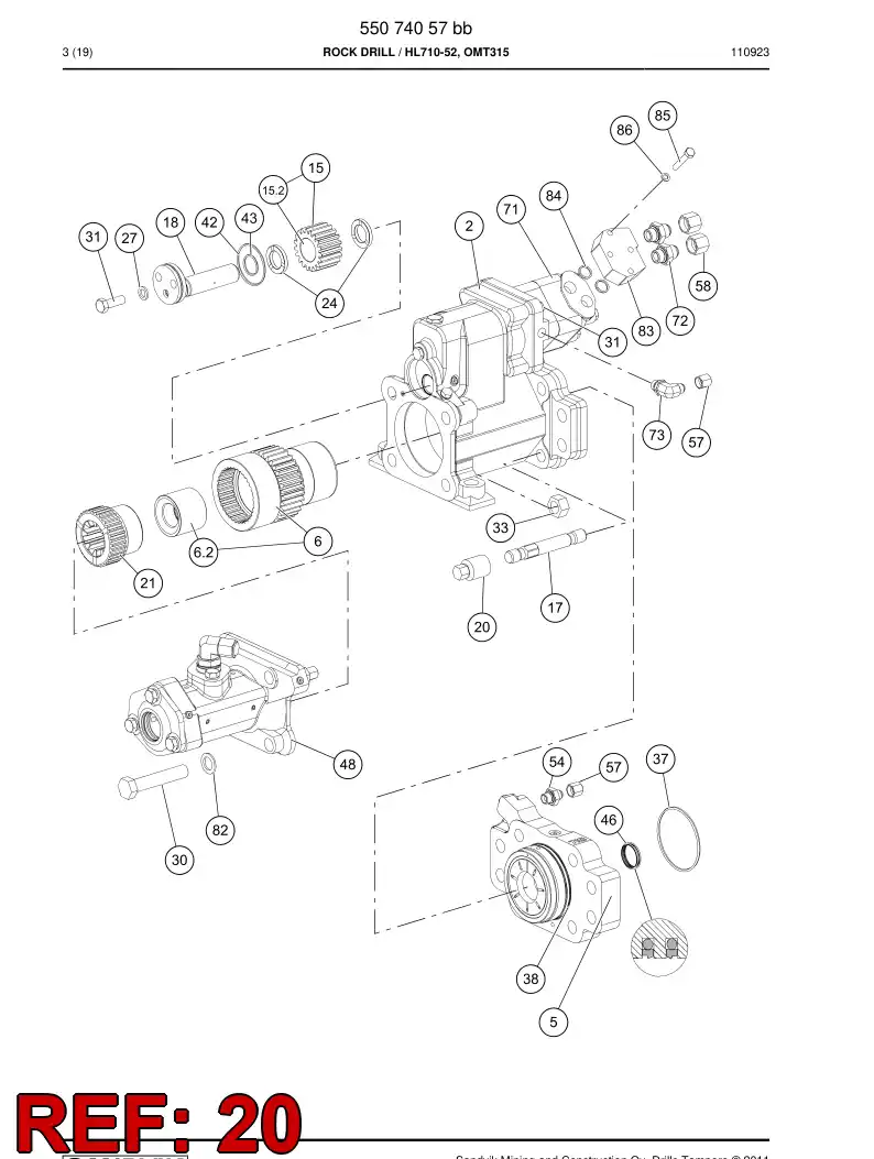 15252568a 152 525 68a Nut, Cap - Sandvik Technical Drawing