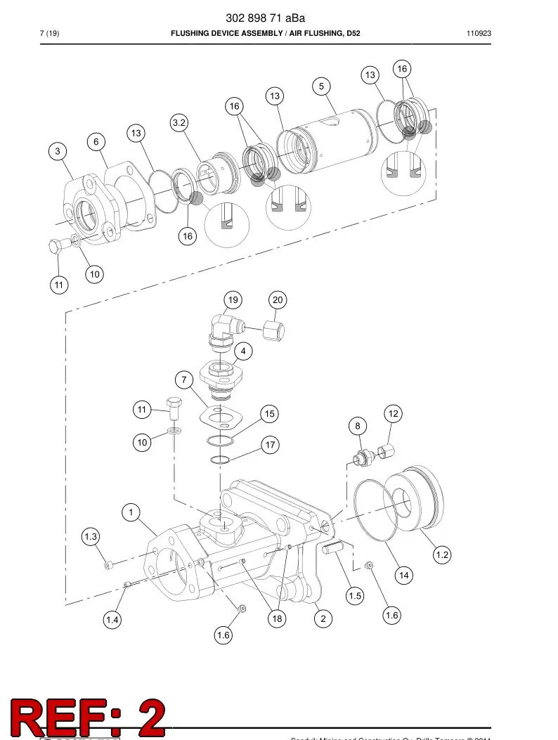 15252698a 152 526 98a Plate, Gasket - Sandvik Technical Drawing