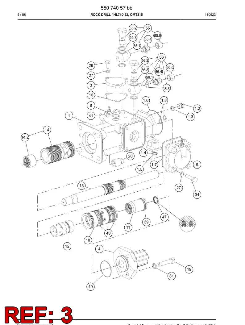 15253858a 152 538 58a Plate - Sandvik Technical Drawing