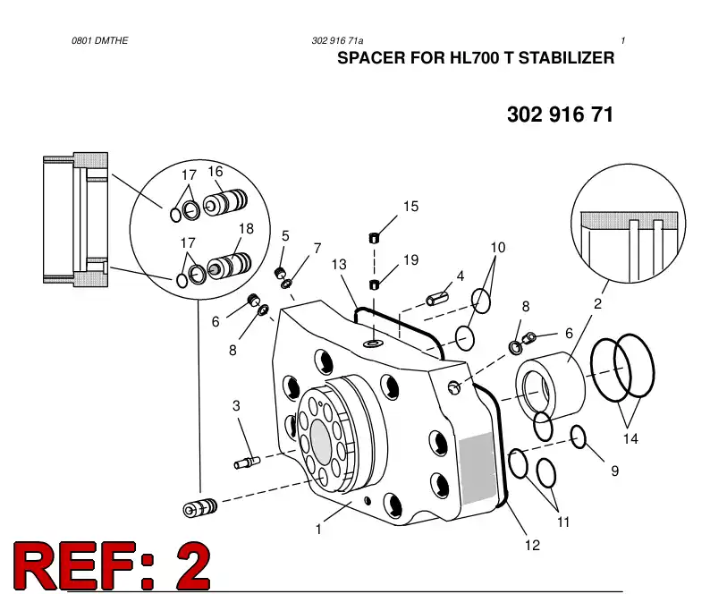 15255908 152 559 08 SEAL BUSHING - Sandvik Technical Drawing
