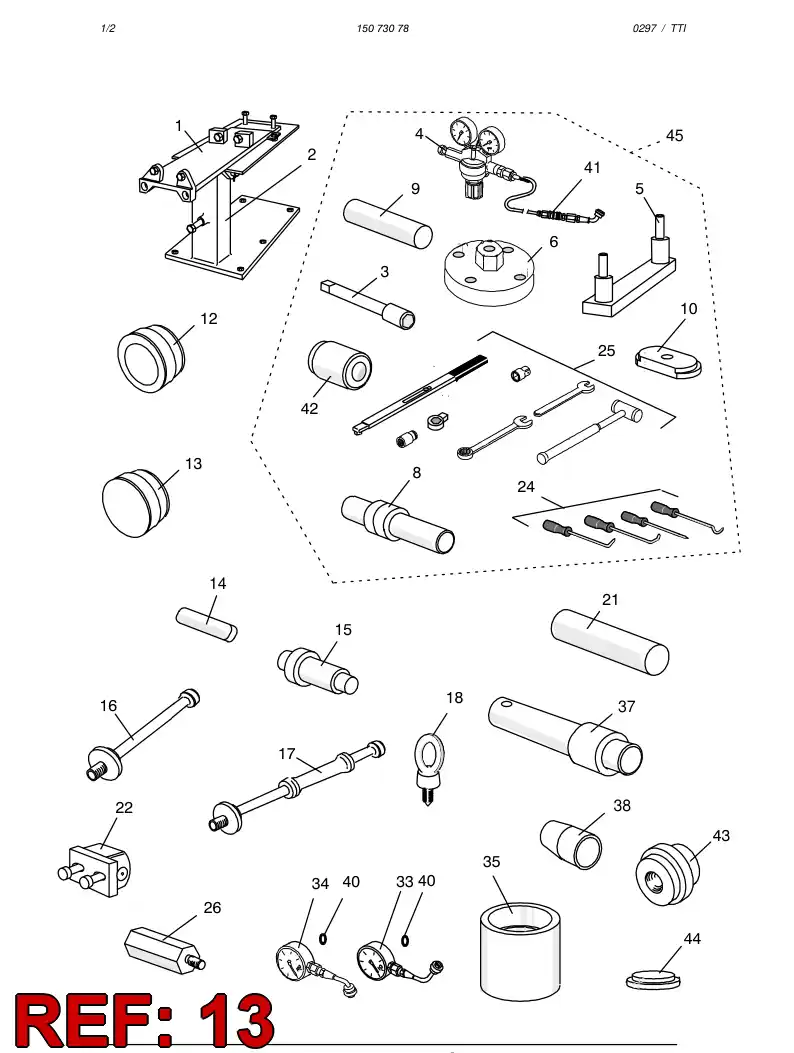 15258518 152 585 18 PUNCH REAR BUSHING OF THE GEAR - Sandvik Technical Drawing