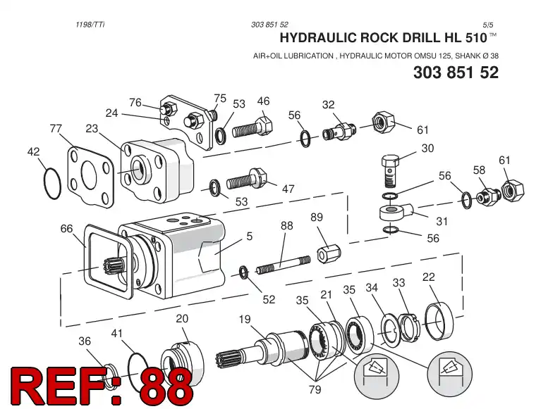 15261208 152 612 08 SCREW - Sandvik Technical Drawing