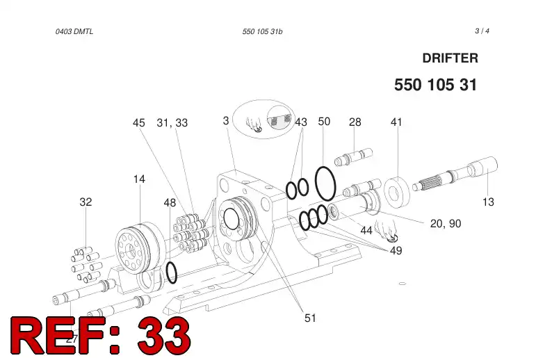 15261588 152 615 88 STABILIZER PISTON - Sandvik Technical Drawing