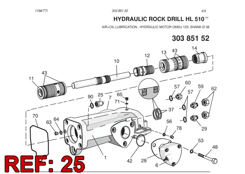 15263888 152 638 88 Cap nut - Sandvik Technical Drawing