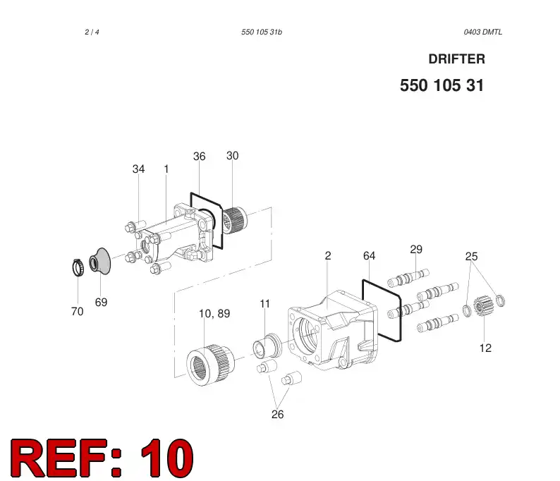 15273378 152 733 78 ROTATION BUSHING ASSEMBLY - Sandvik Technical Drawing