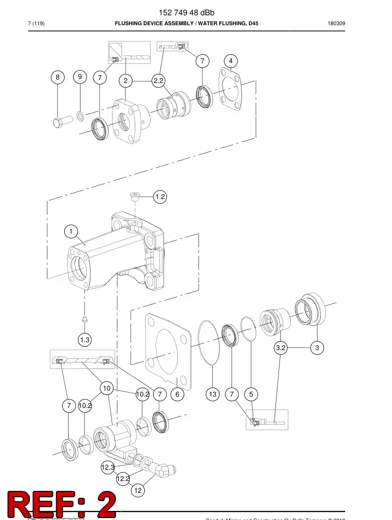 15274408a 152 744 08a Bushing, Bearing - Sandvik Technical Drawing