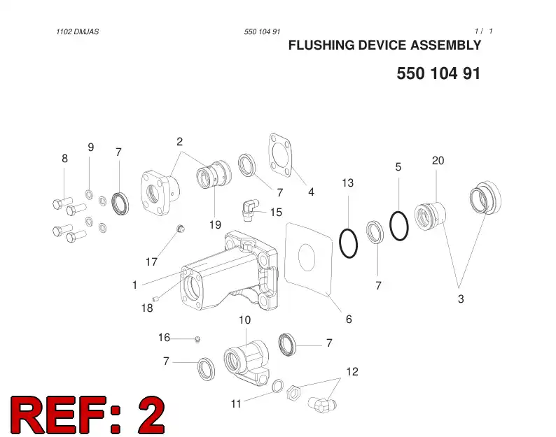 15274538 152 745 38 FRONT COVER ASSEMBLY - Sandvik Technical Drawing