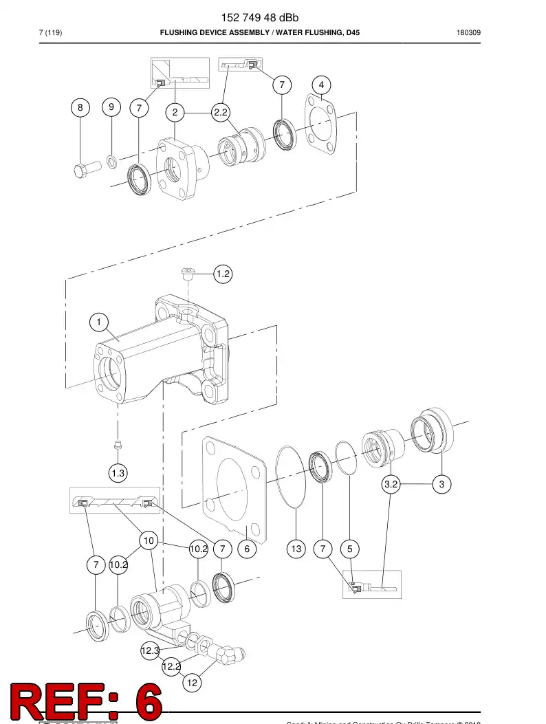 15274818a 152 748 18a Plate, Gasket - Sandvik Technical Drawing