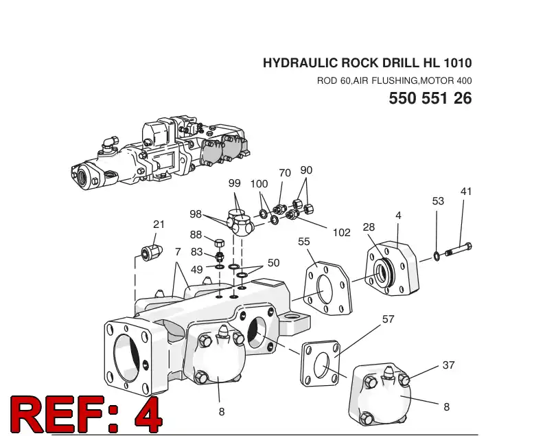 15360998 153 609 98 REAR COVER - Sandvik Technical Drawing