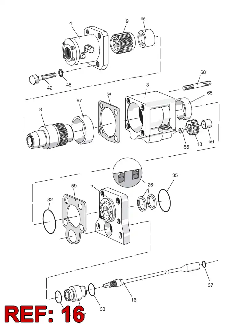 15373388 153 733 88 ROTATION SHAFT - Sandvik Technical Drawing