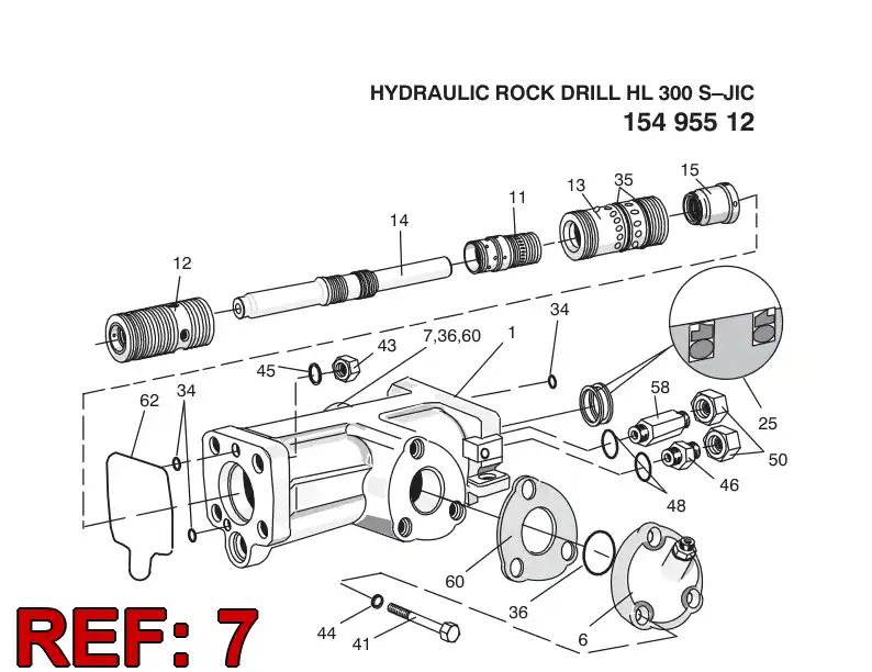 15374708 153 747 08 HIGH PRESSURE ACCUMULATOR - Sandvik Technical Drawing