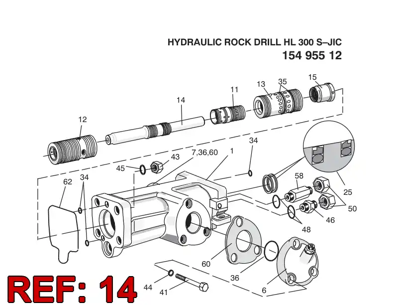 15374828 153 748 28 PISTON - Sandvik Technical Drawing