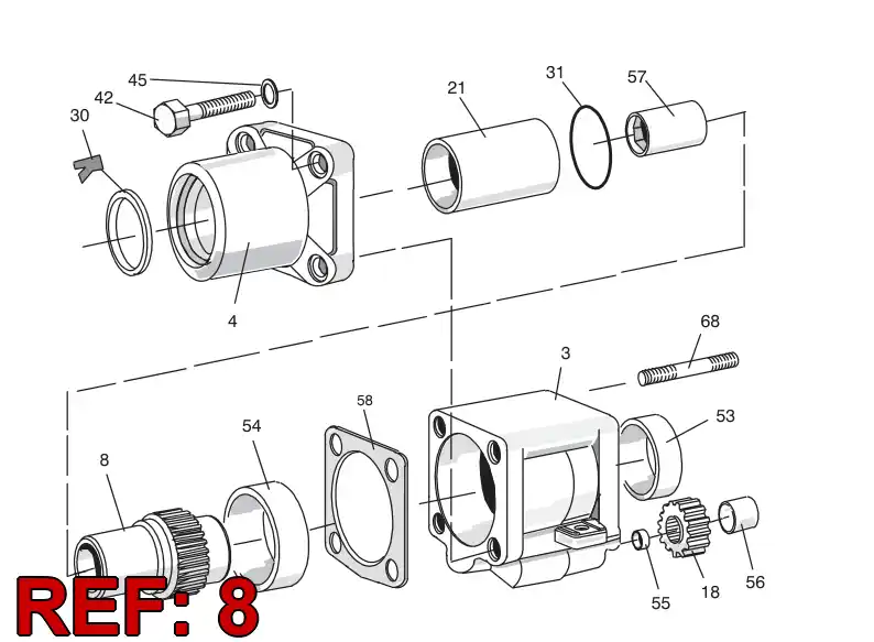 15375688 153 756 88 ROTATION BUSHING ASSY - Sandvik Technical Drawing