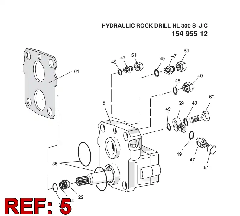 15377162 153 771 62 HYDRAULIC MOTOR ASSY - Sandvik Technical Drawing