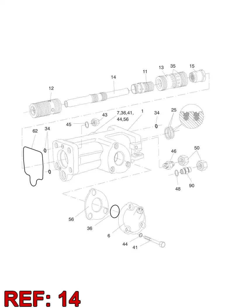 15385738 153 857 38 PISTON - Sandvik Technical Drawing