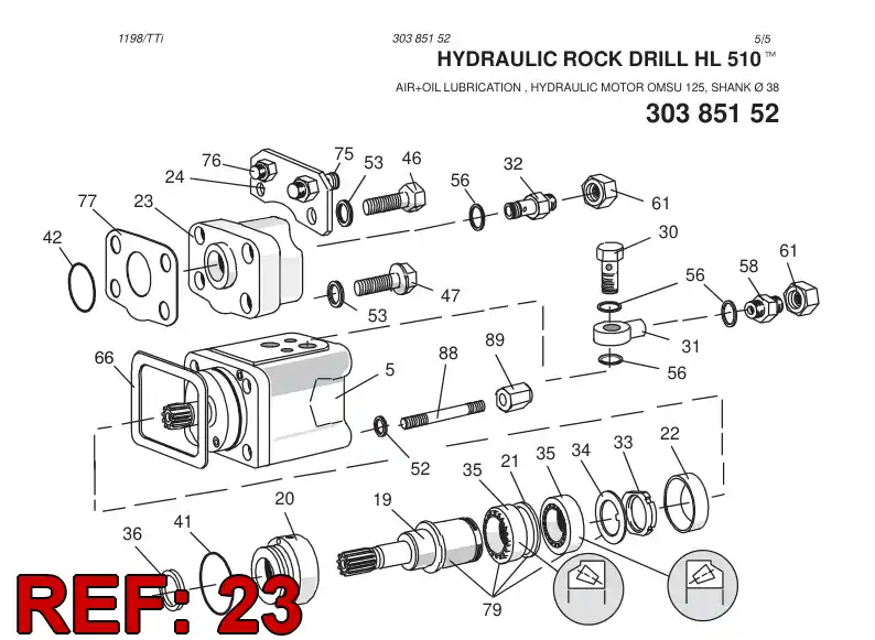 15387218 153 872 18 Cover, Rear - Sandvik Technical Drawing