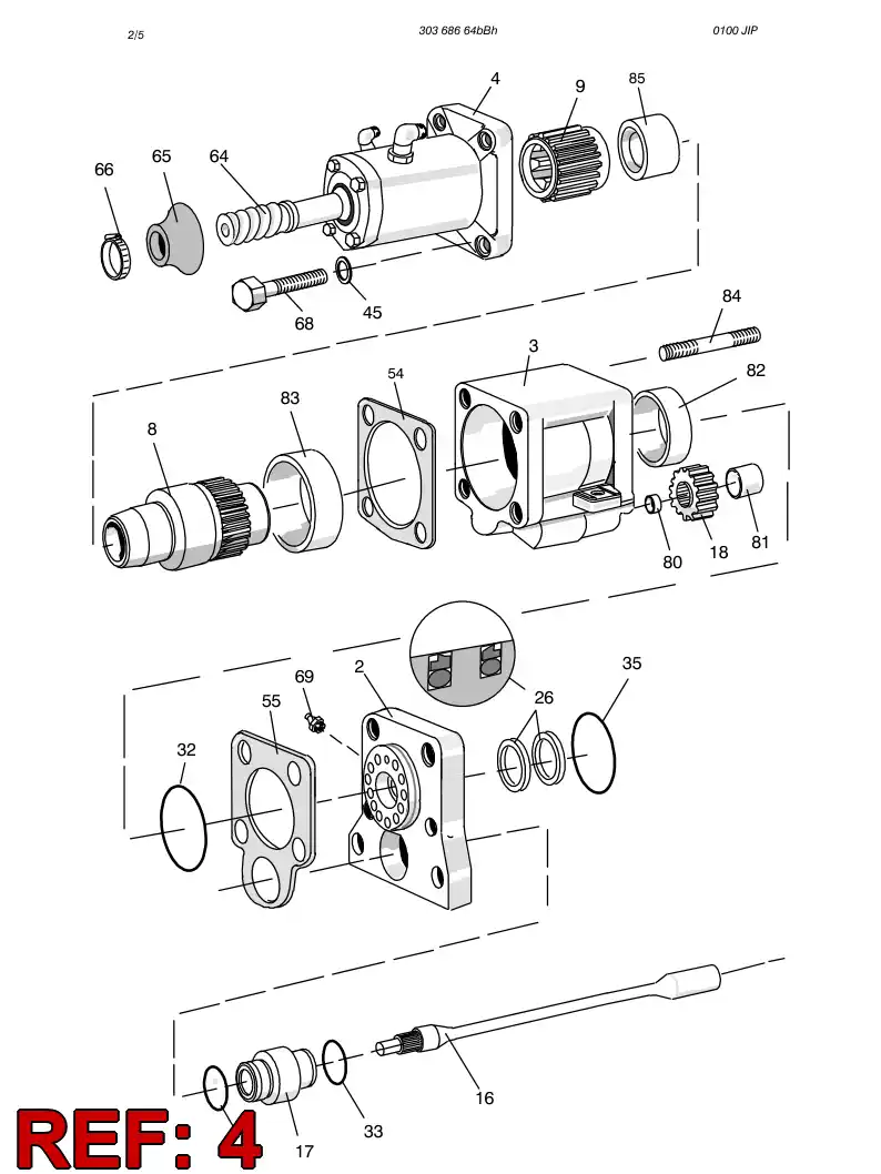 15390021 153 900 21 FLUSHING HOUSING ASSY - Sandvik Technical Drawing