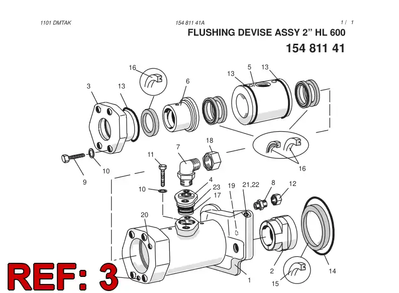 15394888 153 948 88 COVER 2" - Sandvik Technical Drawing