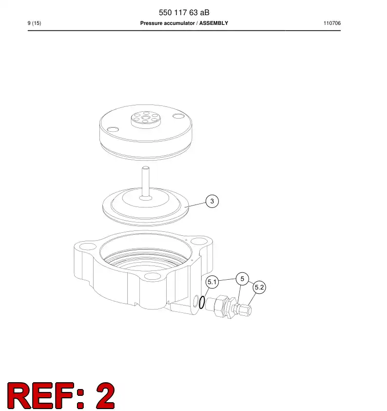 15402418 154 024 18 ACCUMULATOR BOTTOM - Sandvik Technical Drawing