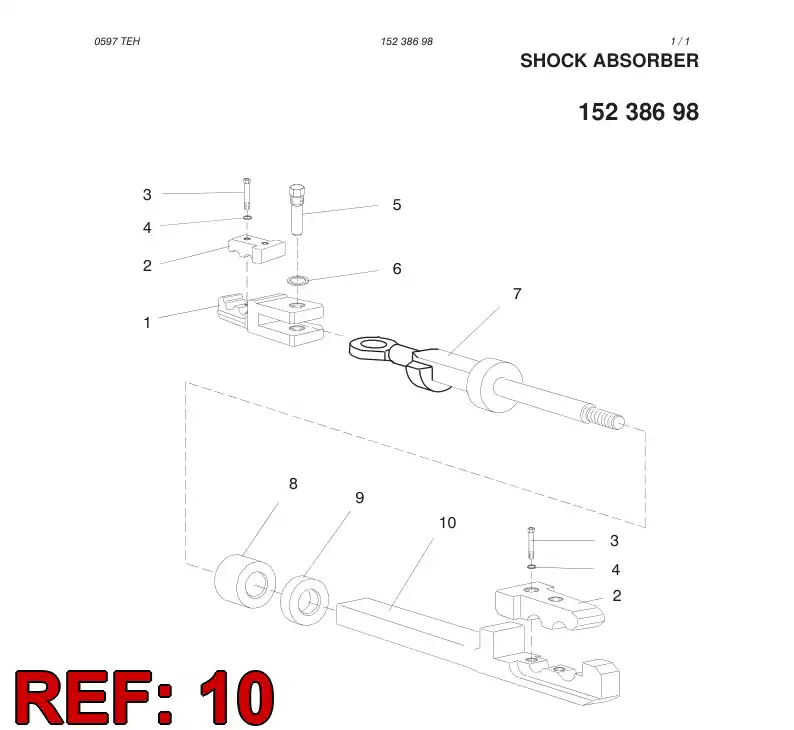 15403018 154 030 18 TOWING FORK - Sandvik Technical Drawing