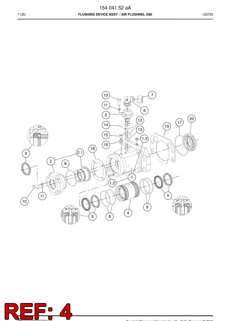 15403688 154 036 88 Seal housing - Sandvik Technical Drawing