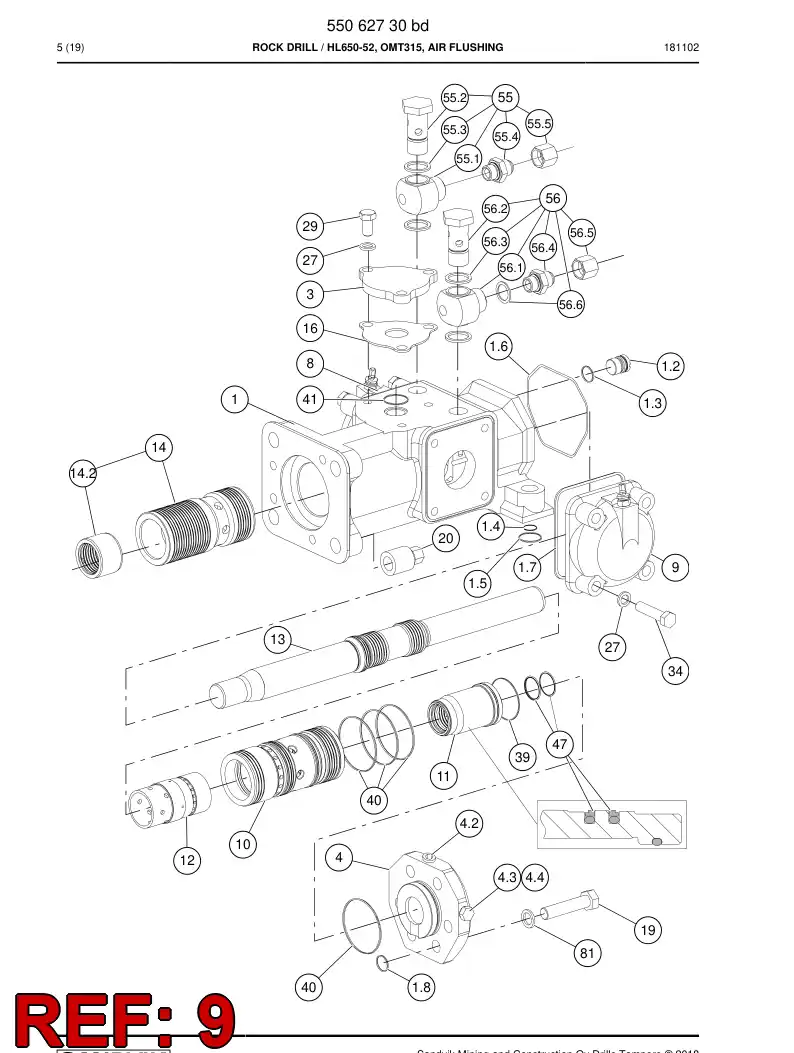 15404698c 154 046 98c Accumulator, Diaphragm - Sandvik Technical Drawing