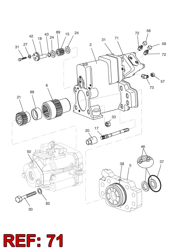 15412722 154 127 22 HYDR. MOTOR ASSY - Sandvik Technical Drawing
