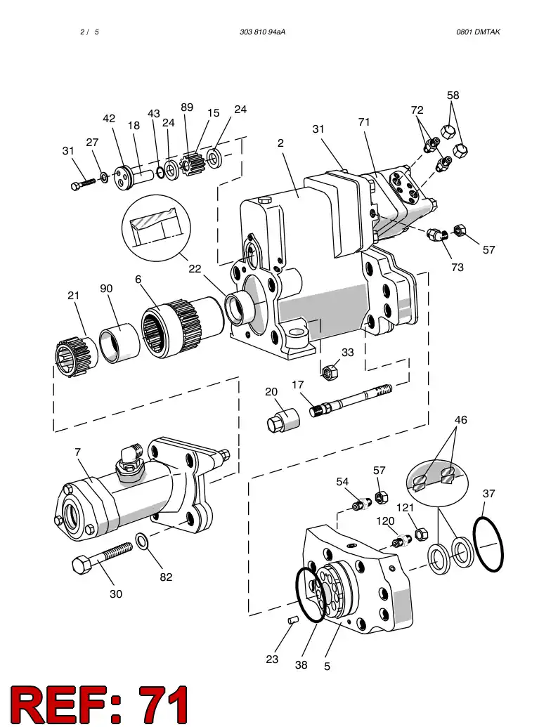 15412724 154 127 24 HYDRAULIC MOTOR ASSY - Sandvik Technical Drawing