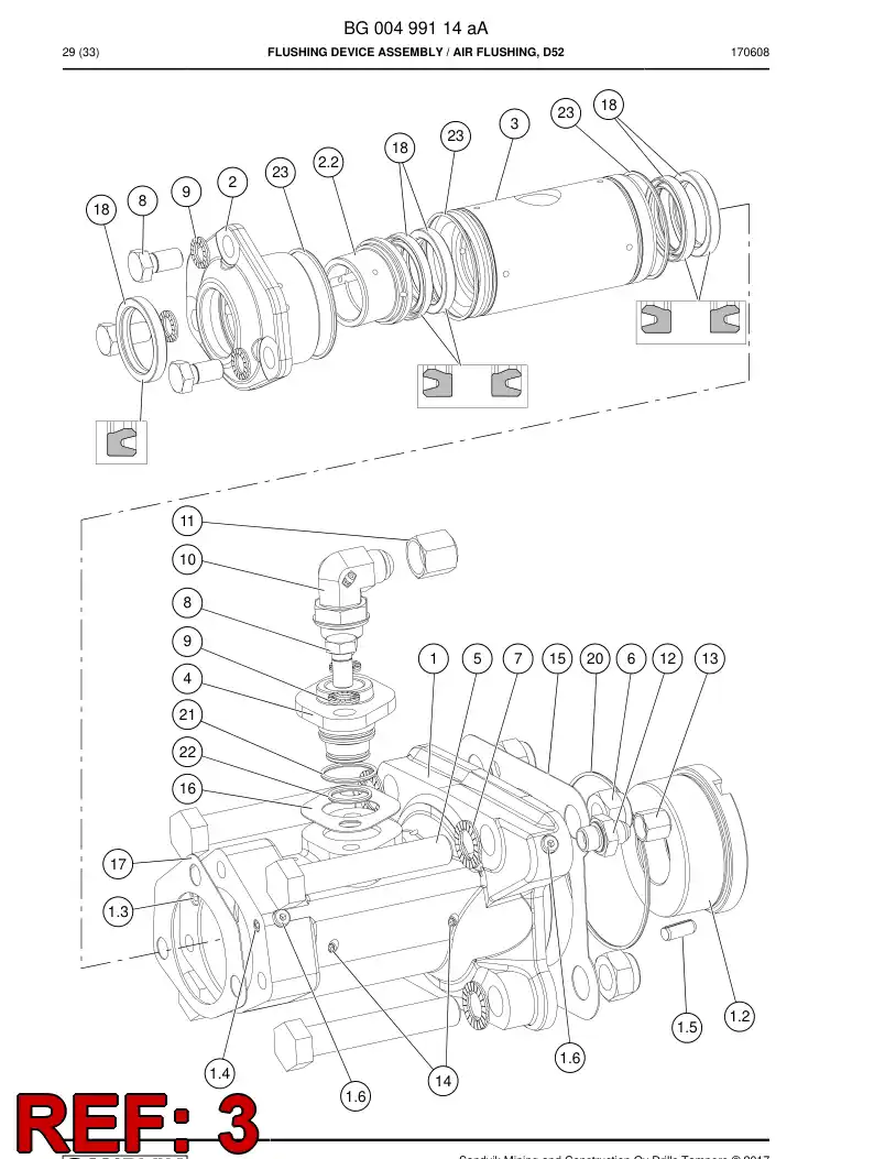 15412858b 154 128 58b Housing, Seal - Sandvik Technical Drawing