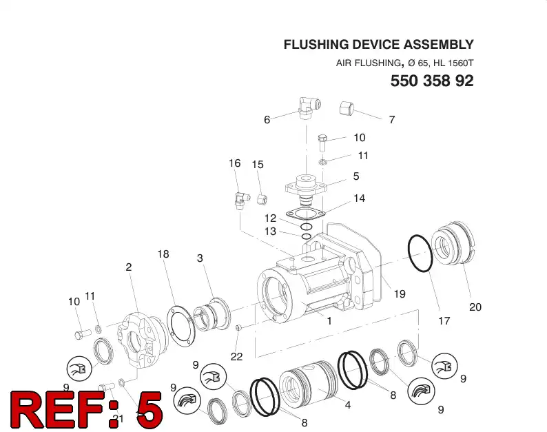 15414748 154 147 48 Fitting, Flange - Sandvik Technical Drawing
