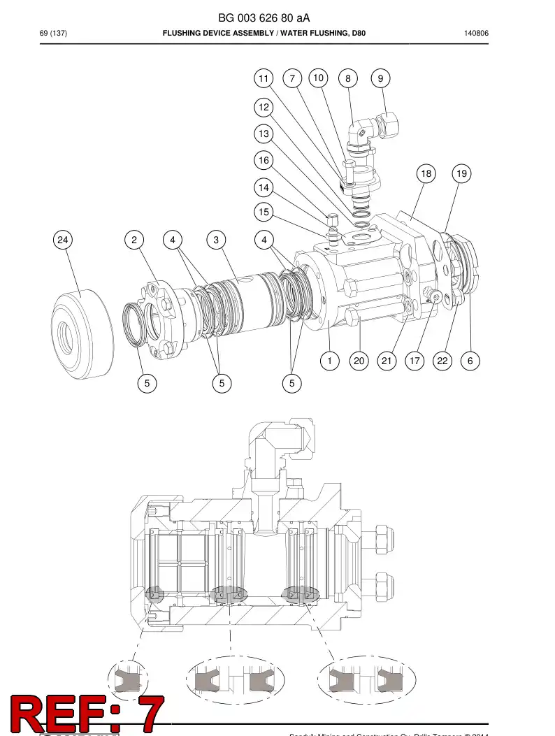 15414878 154 148 78 Fitting, Flange - Sandvik Technical Drawing