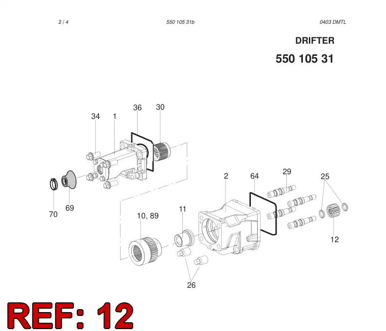 15419408 154 194 08 GEAR WHEEL - Sandvik Technical Drawing