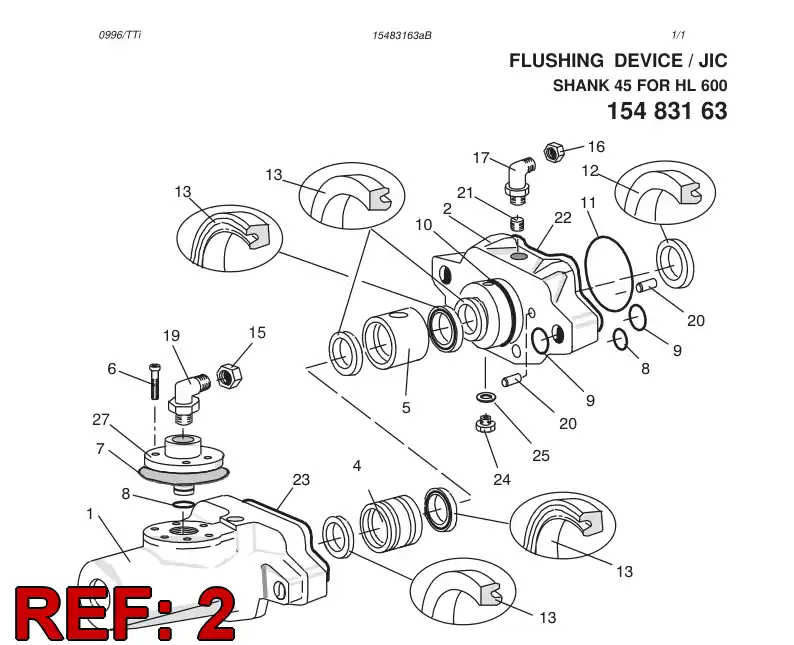 15470368 154 703 68 FRONT COVER ASSY - Sandvik Technical Drawing